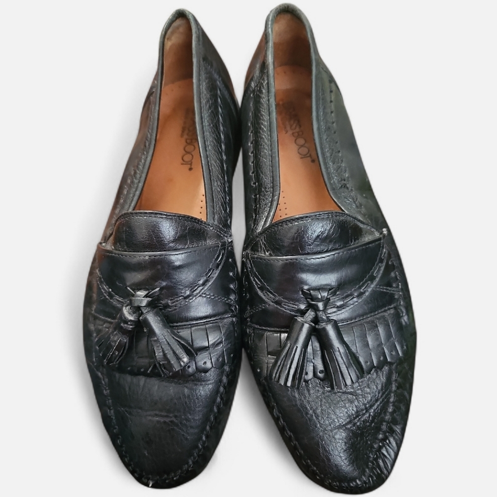 💖🔴Brass Boot Leather Tassel Loafers for Men